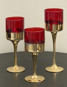 3 Pcs Glass Decorative Candle Stand HR0246
