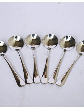 6 pcs Metal Non Magnetic Table Dinner Spoon Set LB9594