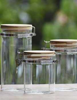 3 Pcs Airtight Glass Cookie Jar Spice Jar CK0297