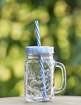 Glass Juice Sipper with Straw