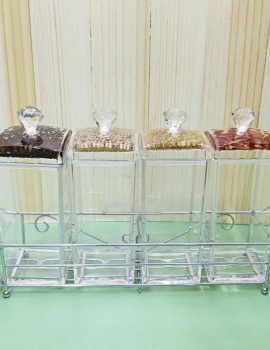 4 Pcs Acrylic Spice Jar with Stand FH0782
